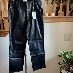 Kensie Vegan Leather Black Pants Size 8/29
